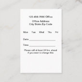 Bureau des dentistes Cartes de rendez-vous moderne (Dos)