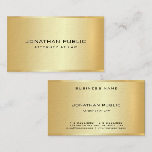 Bureau du Modèle de l'or Carte de visite du procur (Devant / Derrière)