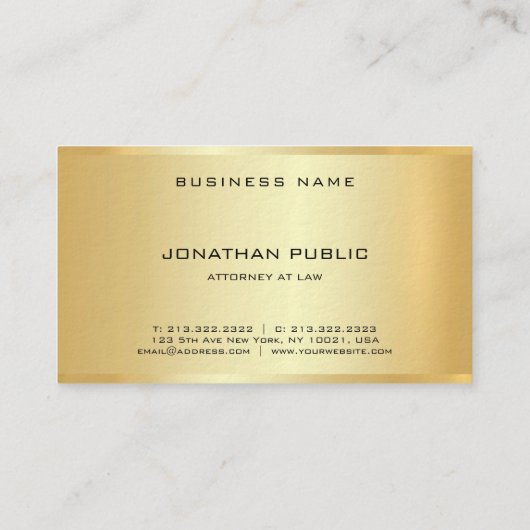 Bureau du Modèle de l'or Carte de visite du procur (Dos)