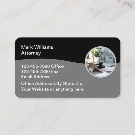 Bureau du Procureur Cartes de visite modifiables (Devant)