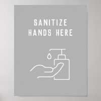 Bureau Hygiène Sanitiez vos mains ici Poster