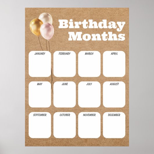 Bureau Liste d'anniversaire - Affiche d'anniversai (Devant)