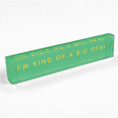 Bureau moderne Gras Vert Jaune Lumineux Nom Plaque