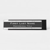 Bureau moderne Nom Plaque Marbre Gris & Blanc (Devant)