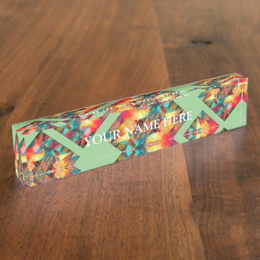 Bureau multikaléidoscope vert plaque d'identificat (Taille)