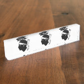 Bureau naambord met vlag van Corsica (Zijkant)