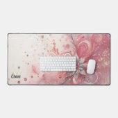 Bureau Paillettes Rose Scintillant (Clavier et souris)