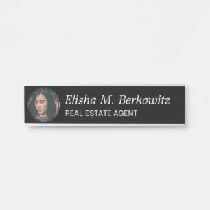Bureau photo professionnel noir Plaque de nom de b