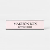 Bureau rose Chambray moderne Nom Plaque (Devant)