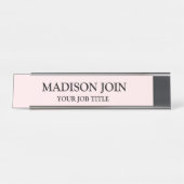 Bureau rose Chambray moderne Nom Plaque (Devant)