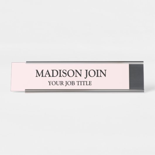 Bureau rose Chambray moderne Nom Plaque (Devant)