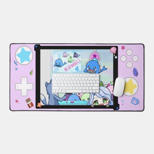 Bureau rose mat (Clavier et souris)