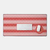 Bureaumat - Argyle Patroon in Rood met Monogram (Keyboard & Muis)