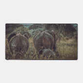 Bureaumat avec photo de famille d'éléphants (Recto)