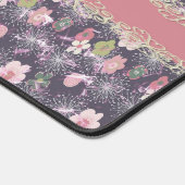 Bureaumat met Roze Bloemen & Faux Kant (Hoek)