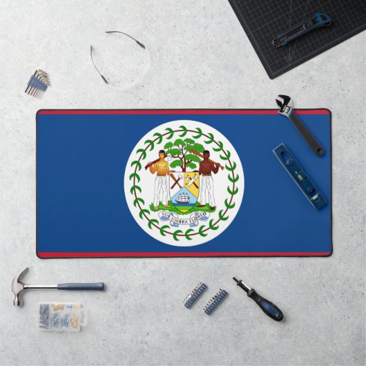 Bureaumat met vlag van Belize (Werkstation)