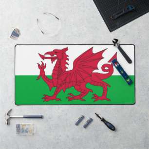 Bureaumat met vlag van Wales, VK