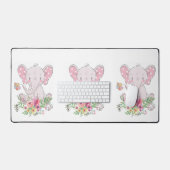 Bureaumat Roze Olifant Bloemen (Keyboard & Muis)