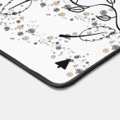 Bureaumat zwart bladeren bloemig (Hoek)