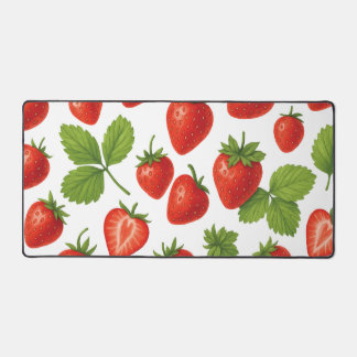 Bureaumatjes met aardbeiendessin bureaumat
