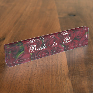 Bureaunaambord - HAMbyWhiteGlove - Rode Rozen Naambordje