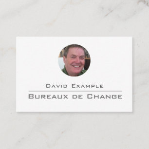 Bureaus de Change met foto van houder Visitekaartje