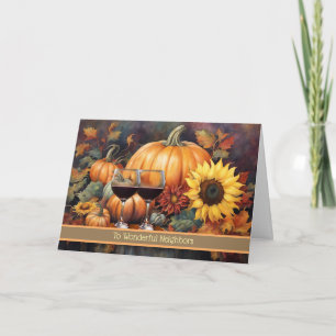 Buren vieren Thanksgiving met mooie bloemen Feestdagen Kaart