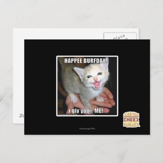 BURFDAY! BRIEFKAART (Voorkant / Achterkant)