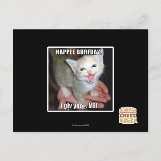 BURFDAY! BRIEFKAART (Voorkant)