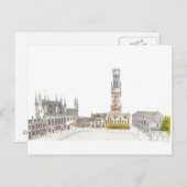 Burg Square. Brugge België. Briefkaart (Voorkant / Achterkant)