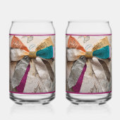 Burgandy Bow Soda Glass Blikvorm Glas (Achterkant)