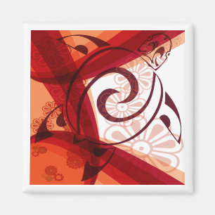 Burgandy-Floral-Turtle Magneet