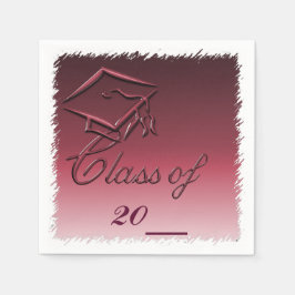 Burgandy High School Afstuderen Paper Napkins Servetten