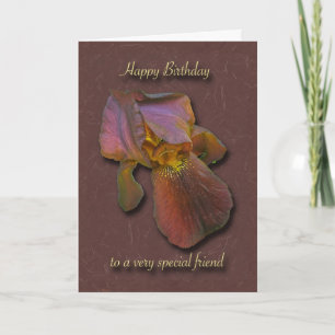 Burgandy Iris Verjaardag Speciale Vriend Kaart