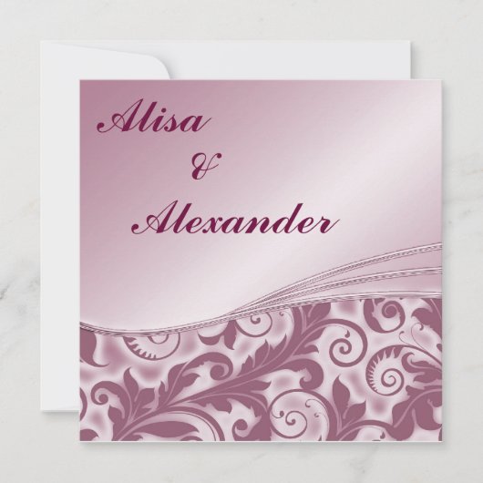 Burgandy Mariages invitations Annonces (Devant)