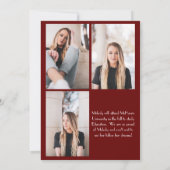 Burgandy School Colour Graduation Faire-part (Dos)