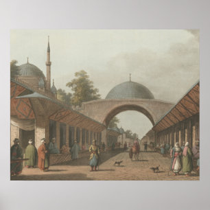 Burgas Ottoman Turk Market in Bulgarije Poster