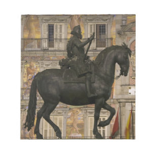 burgemeester van Plaza met standbeeld van Filipe I Notitieblok