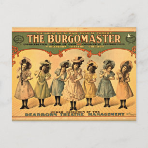 Burgemeester vintage theaterposter briefkaart