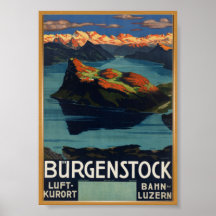 Bürgenstock Zwitserland Vintage Travel Poster