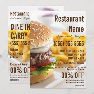 Burger 5x7 Flyer Kaart