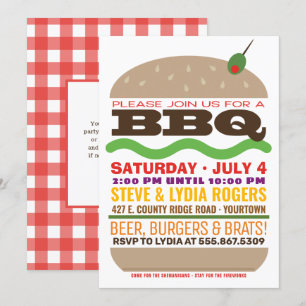 Burger Barbeque Zomer BBQ Kaart