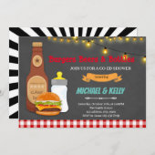 Burger bière et bouteilles Coed douche invitation (Devant / Derrière)