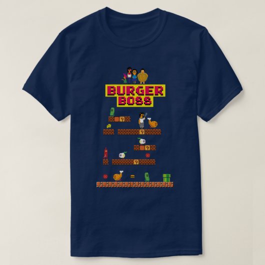 Burger Boss pixel art T-shirt (Design voorkant)