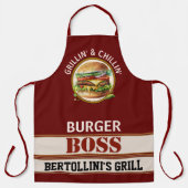 Burger Boss Tout-En-Tout Imprimer Tablier (Recto)