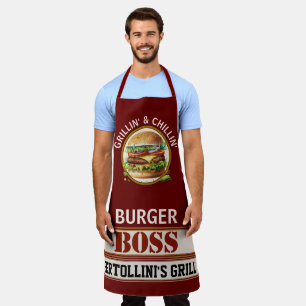 Burger Boss Tout-En-Tout Imprimer Tablier