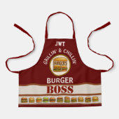 Burger Boss Tout-En-Tout Imprimer Tablier (Recto)
