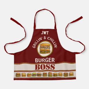 Burger Boss Tout-En-Tout Imprimer Tablier