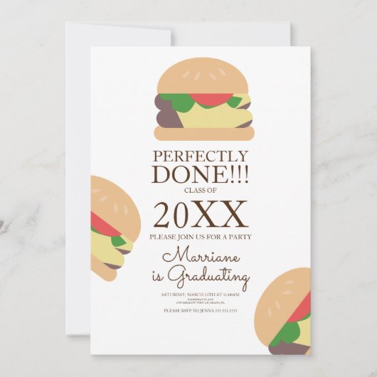 Burger Brunch Graduation Invitation (Devant)