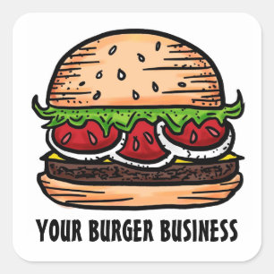 burger business eenvoudige voedsel stickers